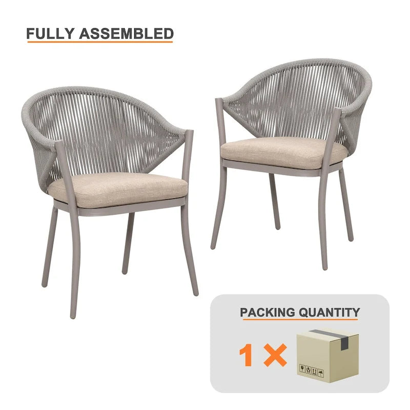 Two PCS Assembled Wicker chairs with cushions