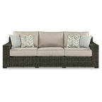 Signature Design by Ashley Coastline Bay Brown Outdoor Sofa with Cushion - 97.38 W x 36 D x 36 H