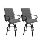 Outdoor Patio Grey Aluminum Swivel Bar Stools (Set of 2)