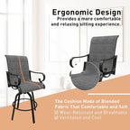 Outdoor Patio Grey Aluminum Swivel Bar Stools (Set of 2)