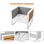 Outdoor Aluminum Sofa Set, Side Table, 2 Armchairs, Cushions