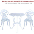 Set,Outdoor Patio Set,Anti-Rust Cast Aluminum Bistro Table Set