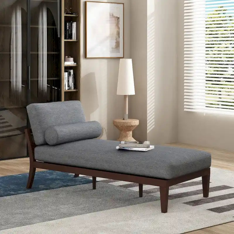 68.75 Charcoal Elegant Chaise Lounge, Recliner Chairs