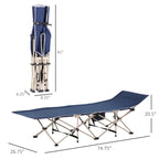 Folding Camping Cot for Adults with Carry Bag,Side Pocket,Outdoor Portable Sleeping Bed for Travel,Camp,Vacation