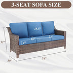 Outdoor Patio Furniture Set for Porch Garden - Brown