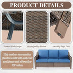 Outdoor Patio Furniture Set for Porch Garden - Brown