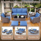 Outdoor Patio Furniture Set for Porch Garden - Brown