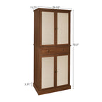 4-Door Storage Cabinet with 1 Drawer and Adjustable Shelves – Walnut