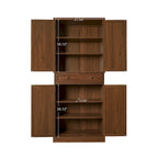 4-Door Storage Cabinet with 1 Drawer and Adjustable Shelves – Walnut
