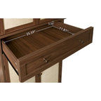 4-Door Storage Cabinet with 1 Drawer and Adjustable Shelves – Walnut