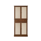 4-Door Storage Cabinet with 1 Drawer and Adjustable Shelves – Walnut
