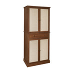 4-Door Storage Cabinet with 1 Drawer and Adjustable Shelves – Walnut