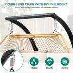 2 Person Indoor Outdoor Hammock Swing Egg Chair with Stand