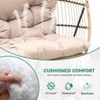 2 Person Indoor Outdoor Hammock Swing Egg Chair with Stand