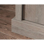 TV Credenza with Herringbone Doors & Adjustable Shelves – Mystic Oak / Sindoori Mango, Modern Style