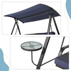 Steel 3-Seater Swing Porch Swing with Canopy