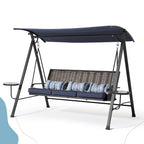 Steel 3-Seater Swing Porch Swing with Canopy