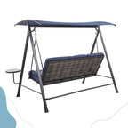 Steel 3-Seater Swing Porch Swing with Canopy
