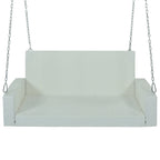 Outdoor Patio 2-Person Wicker Hanging Rattan Porch Swing with Chains, Cushion, and Pillow - 50 x 20 in.