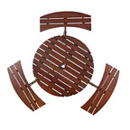 Outdoor Round Picnic Table Set with Built-in Benches & Umbrella Hole