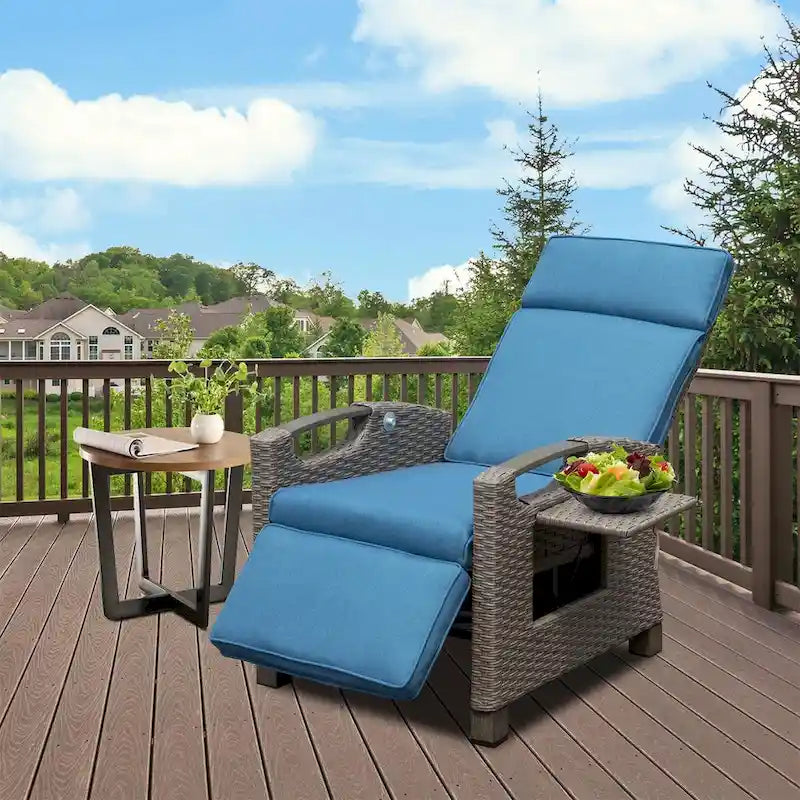 Reclining Lounge Chair for Indoor and Outdoor Set of 1