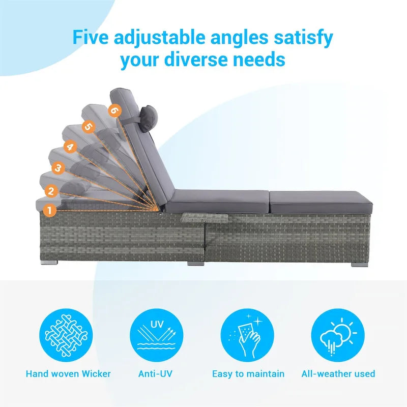 Outdoor Patio Chaise Lounge Chair