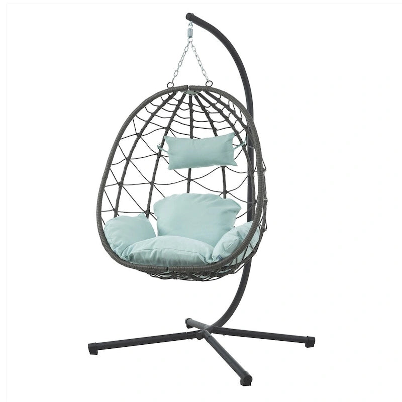 Egg Chair with Stand,Swing Chair,Patio Wicker Hanging Basket Chair
