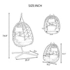 Egg Chair with Stand,Swing Chair,Patio Wicker Hanging Basket Chair