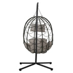 Egg Chair with Stand,Swing Chair,Patio Wicker Hanging Basket Chair