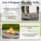 5 Piece Patio Furniture with Fire Pit Table - Grey
