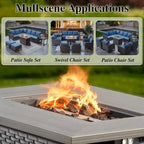 5 Piece Patio Furniture with Fire Pit Table - Grey
