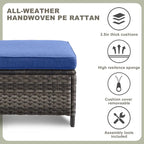 5 Piece Patio Furniture with Fire Pit Table - Grey