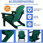 Folding Ergonomic Adirondack Chair with Legs