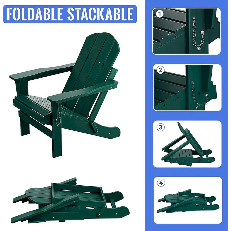 Folding Ergonomic Adirondack Chair with Legs