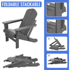 Folding Ergonomic Adirondack Chair with Legs