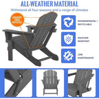 Folding Ergonomic Adirondack Chair with Legs
