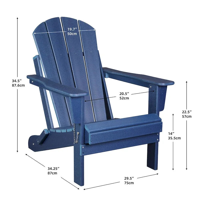 Folding Ergonomic Adirondack Chair with Legs