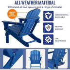 Folding Ergonomic Adirondack Chair with Legs