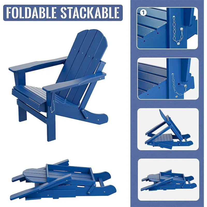 Folding Ergonomic Adirondack Chair with Legs
