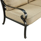 Black Aluminum Deep Seating Deep Seating Loveseat with Cushions
