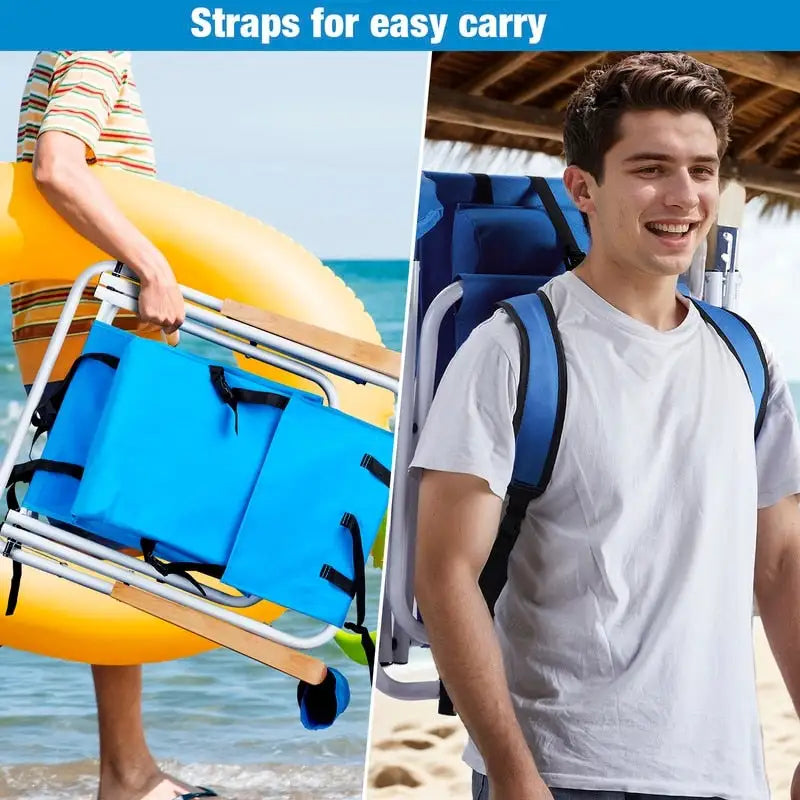 Folding Chair Set of Two with Headrest Cup Holder - 23 x 21.7 x 31.5 in