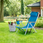 Folding Chair Set of Two with Headrest Cup Holder - 23 x 21.7 x 31.5 in