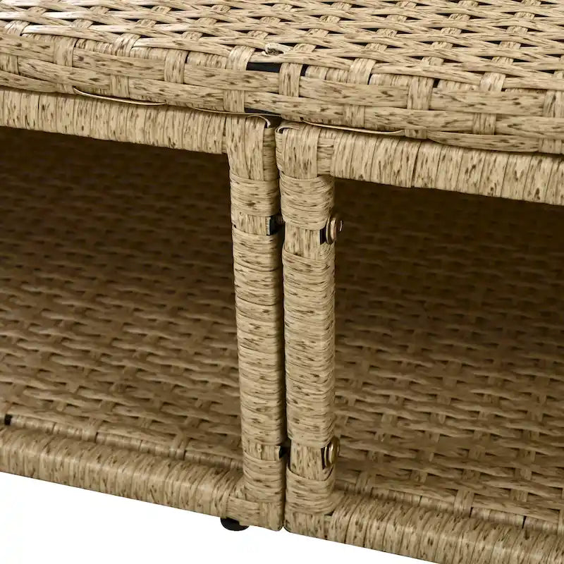 Brown Wicker Rattan Outdoor Day Bed with Gray Cushions and Gray Retractable Canopy