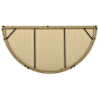 Brown Wicker Rattan Outdoor Day Bed with Gray Cushions and Gray Retractable Canopy